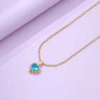 Gold Plated Heart Zircon Necklace