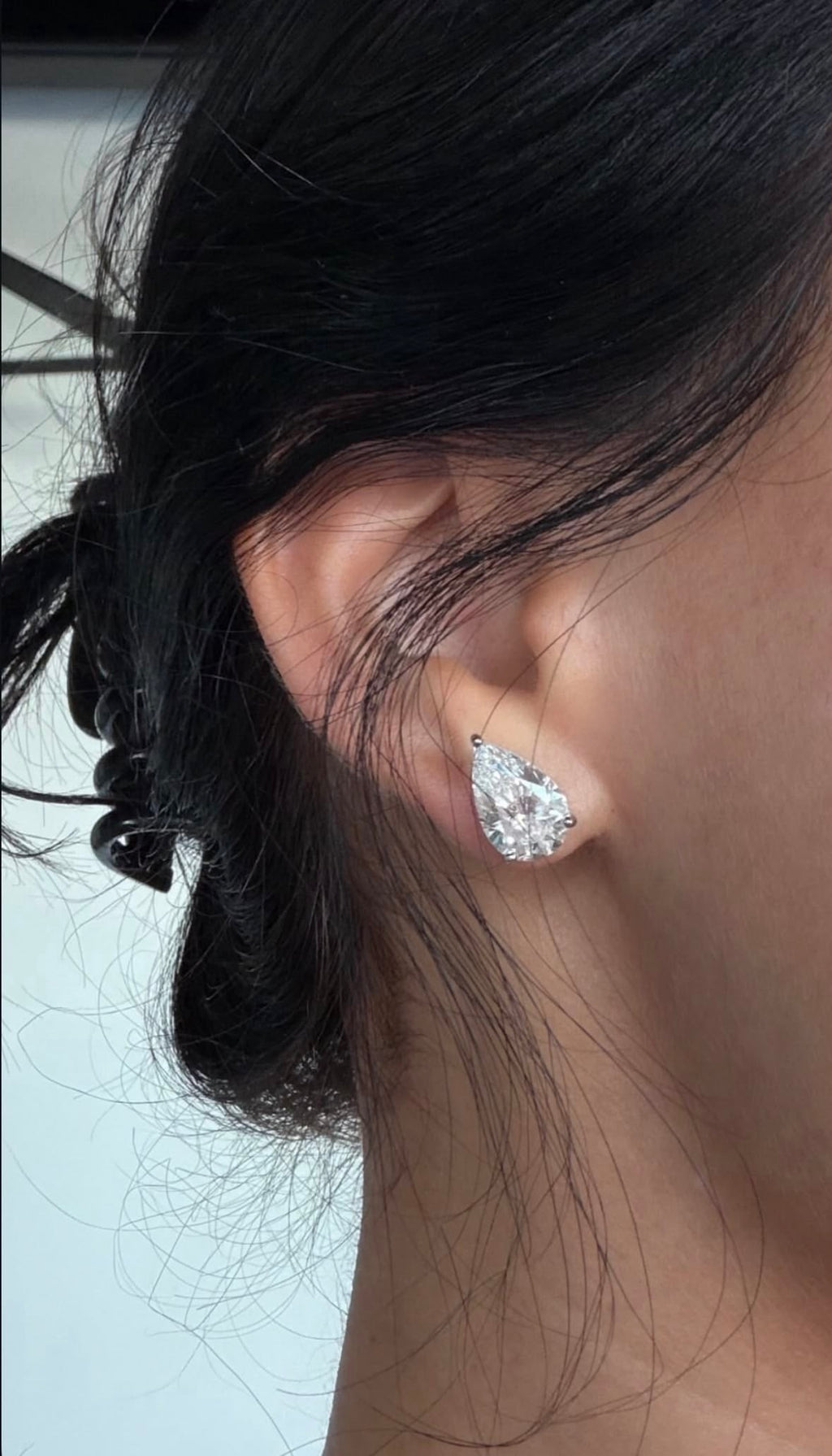 Kylie Pear Moissanite Stud