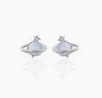 Opal Planet Zircon Stud Earrings