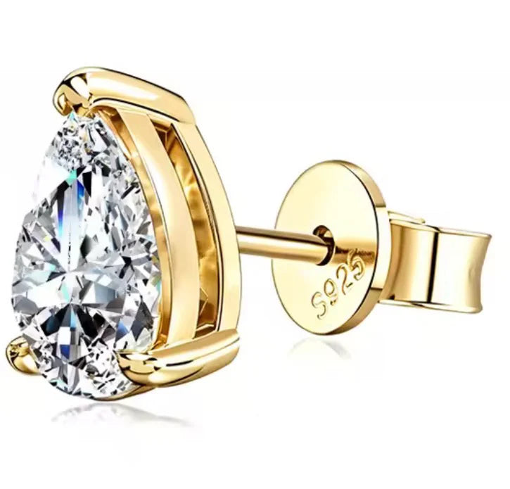 Kylie Pear Moissanite Stud