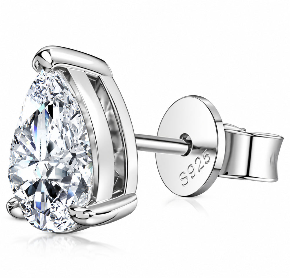 Kylie Pear Moissanite Stud