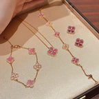 Meral 18K Pink Clover Set