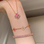 Meral 18K Pink Clover Set