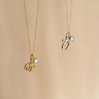 Letter Pendant Zircon Necklace