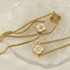 Pearl Clover Letter Bracelet