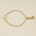 Pearl Clover Letter Bracelet