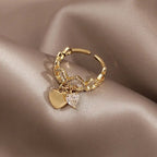 Zircon Heart Pendant Ring