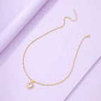 Gold Plated Heart Zircon Necklace