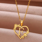 Dainty Flower Letter Necklace