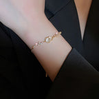 Round Opal Zircon Adjustable Bracelet