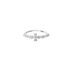 Flower Zircon Pearl Open Ring