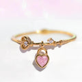 Petite Heart Pendant Zircon Ring