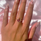 Pink Star Moon Zircon Ring