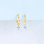 Blue Flower Zircon Earrings