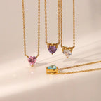 Heart Zircon Pendant Necklace