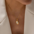 Oval Opal Pendant Necklace