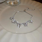 Silver Butterfly Zircon Bracelet