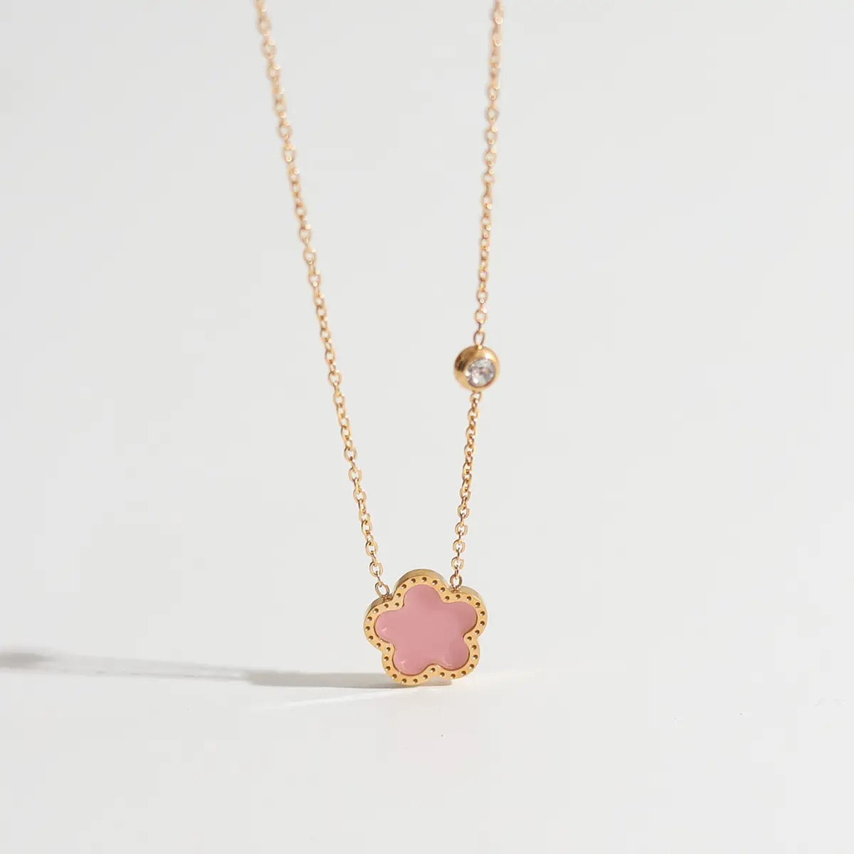 Five Leaf Flower Pendant Necklace