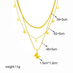 Layered Butterfly Pendant Necklace