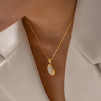 Oval Opal Pendant Necklace