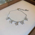 Silver Butterfly Zircon Bracelet