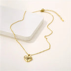 Embedded Zircon Heart Necklace