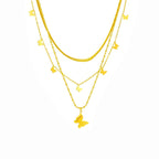 Layered Butterfly Pendant Necklace