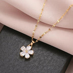 Crystal Zircon Flower Necklace