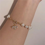 Pearl Zircon Bee Bracelet