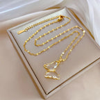 Butterfly Crystal Pendant Necklace